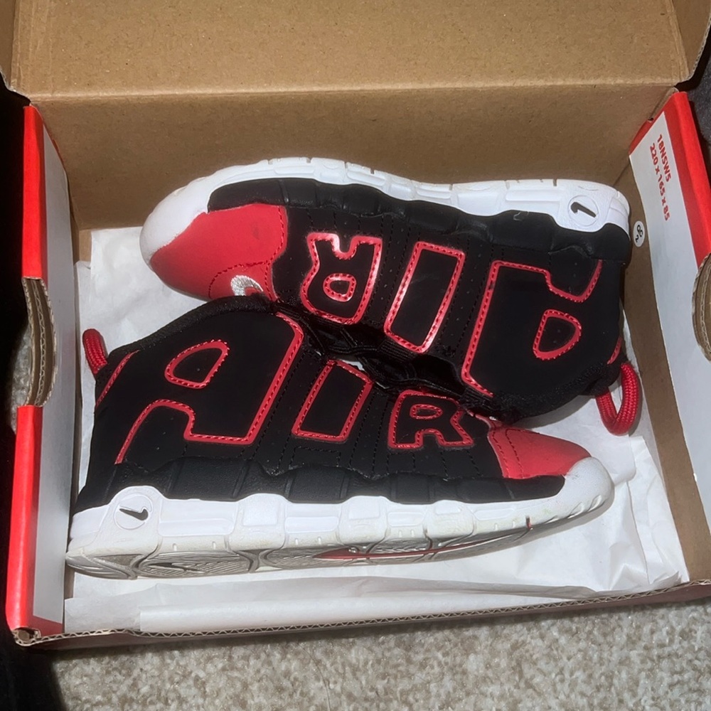 Nike Uptempo Red Black and White